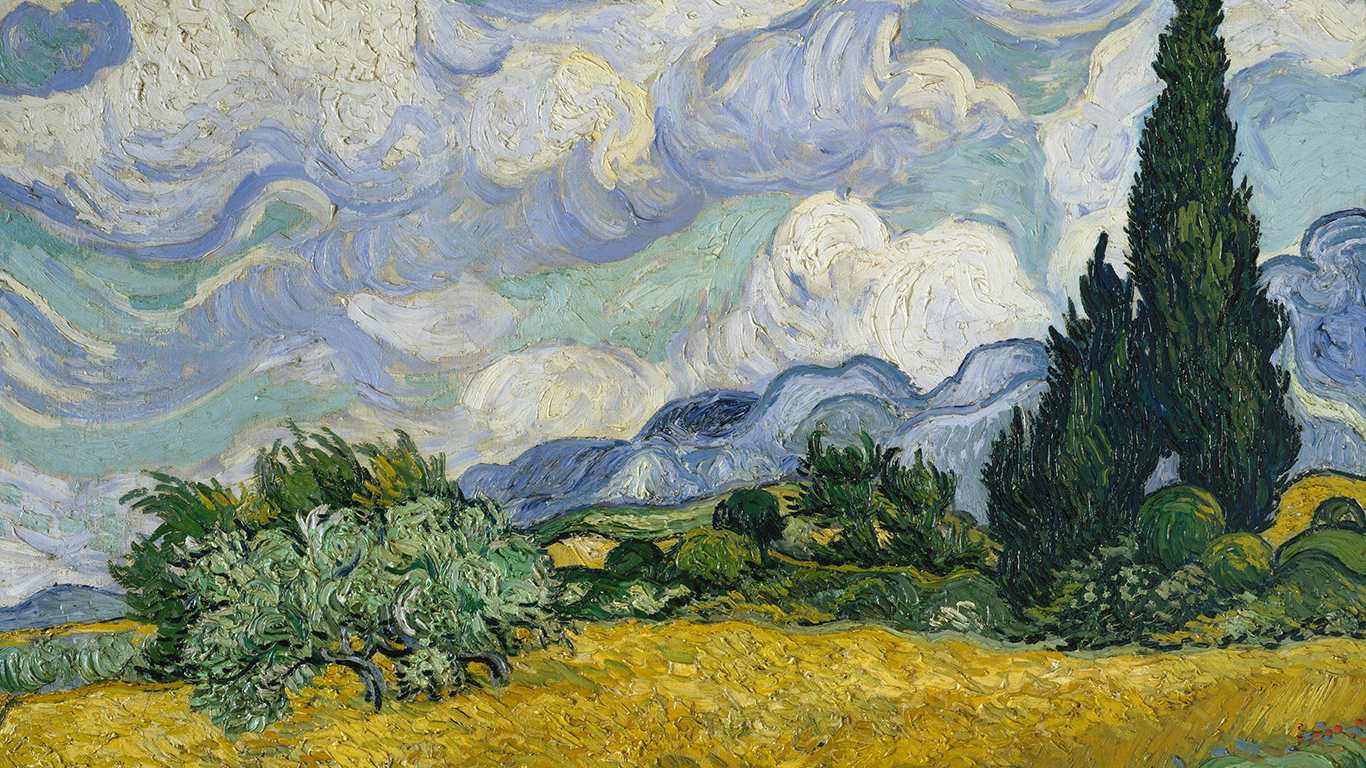 Wheatfield with Cypresses by Vincent Van Gogh